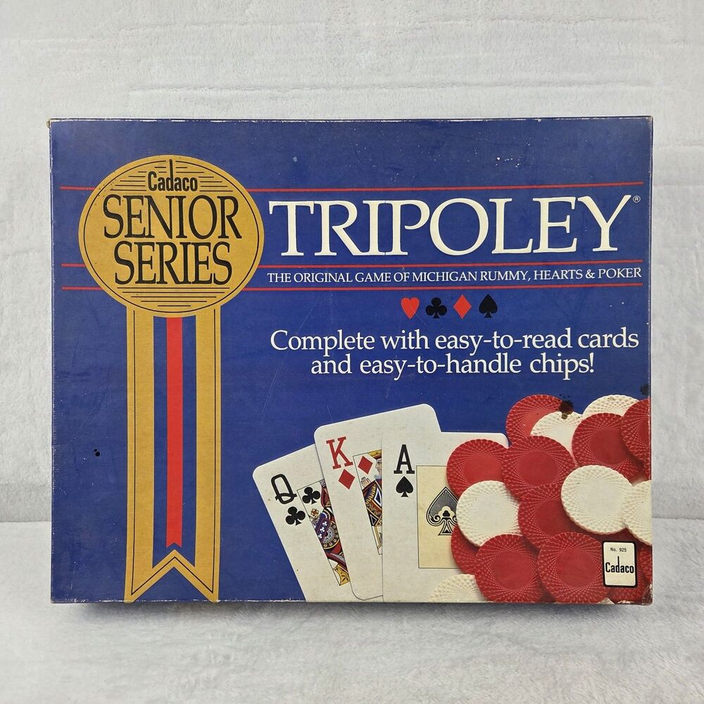Vintage Tripoley Senior‎ Series COMPLETE Cadaco 1989 With Game Mat